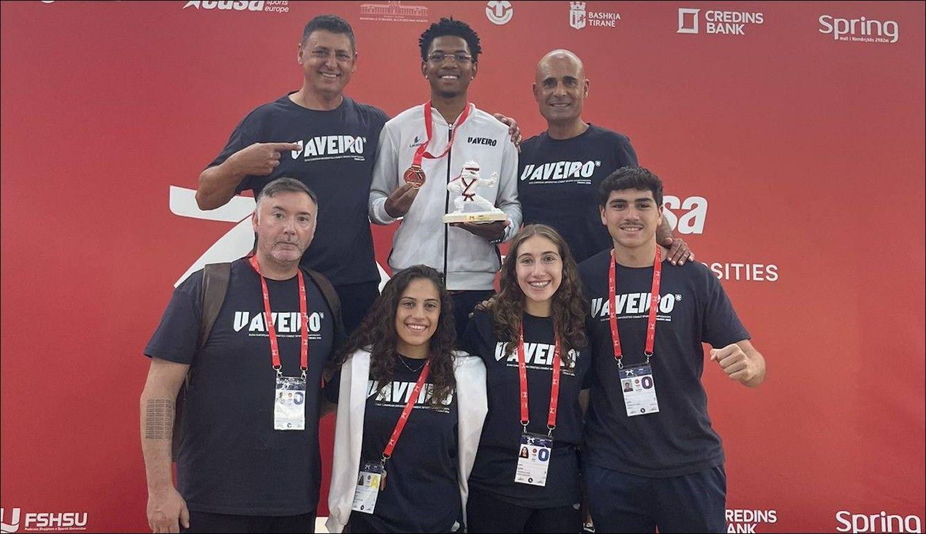 Kelvin Loforte é campeão europeu universitário de kickboxing e Constança Alves termina em 7º no judo